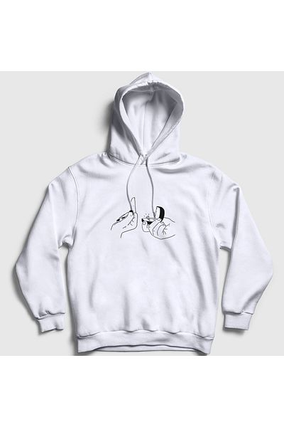Presmono Unisex White Propose Φούτερ με κουκούλα για την Ημέρα του Αγίου Βαλεντίνου 285310 ττ