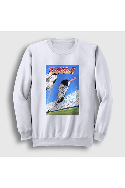 Presmono Φούτερ Unisex White Shoot Football Anime Captain Captain Tsubasa 326838 ττ