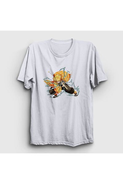 Presmono Μπλουζάκι Unisex Λευκό Zenitsu Anime Demon Slayer Kimetsu No Yaiba 309110 ττ