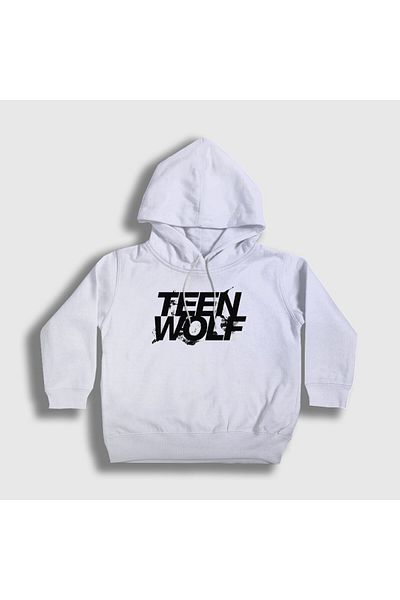 Presmono Hanorac cu glugă unisex pentru copii, seria cu logo alb Teen Wolf336278tt