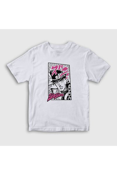 Presmono Tricou alb Jotaro Kujo pentru copii unisex Anime Jojo321869tt