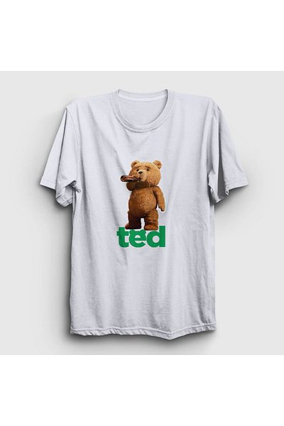 Presmono Μπλουζάκι Unisex White Drink Bear Teddy Bear 305953 ττ