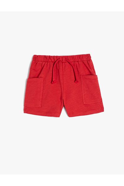 Koton Basic Shorts with Tie Waist and Pocket Detail Cotton