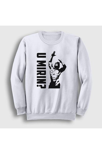 Presmono Φούτερ Unisex White U Mirin Gym Fitness Zyzz 327642 ττ
