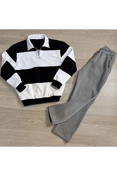 viperkombin 2-Piece Combo Sweat and Baggy Tracksuit with Half Zipper