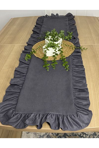 LILYUM Alergător cu volane fără griji texturat catifea 40x140 Cm