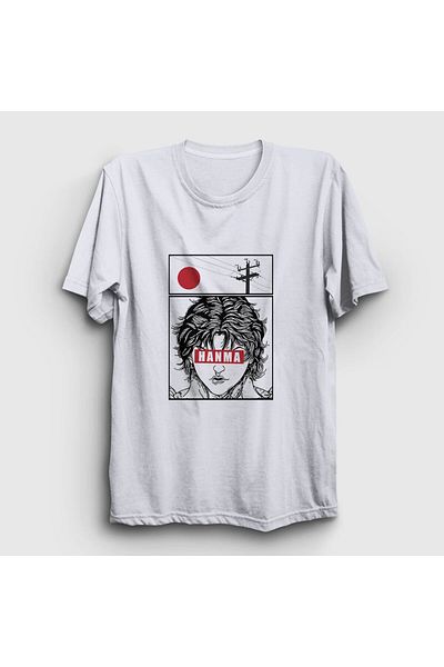 Presmono Hanma Baki Anime Unisex Λευκό T-shirt - 319290 ττ