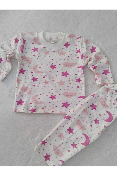 Store Pink Star Print Pajamas Set for Baby Girl - Nightgown & Newborn Set