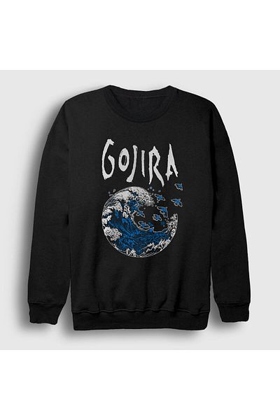 Presmono Unisex Μαύρο φούτερ Kanagawa Wave Gojira 292620 ττ