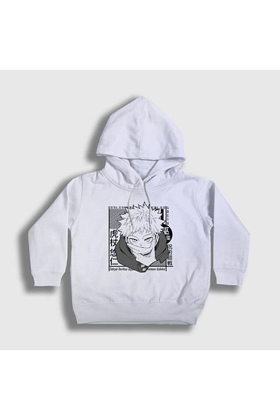 Presmono Унисекс детски бял суитшърт с качулка Yuji Itadori Anime Jujutsu Kaisen 316482tt