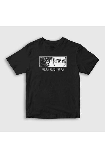 Presmono Tricou unisex negru Eren Yeager Flowers Anime Attack On Titan314539tt