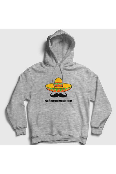Presmono Φούτερ με κουκούλα Unisex Grey Senior Developer Software 339038 ττ