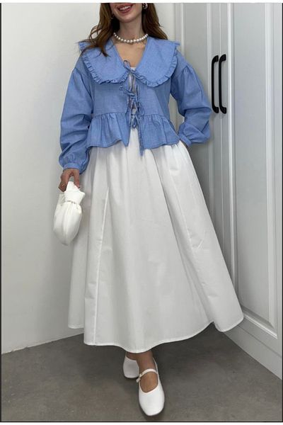 La MatildaLingerie PREMIUM ΛΕΑΣΤΡΙΚΗ ΤΣΕΠΗ POPLIN ΛΕΥΚΗ ΦΟΥΣΤΑ