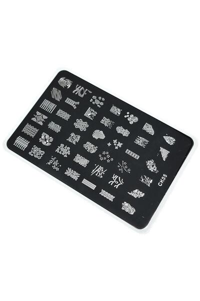 aba nails Nail Art Stamping Baskı Plakası Büyük Boy Xl Ck05