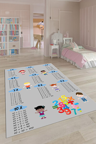 Viyana Home Dijital Kaymaz Taban Çarpım Tablosu Desenli Eğlenceli Yıkanabilir...