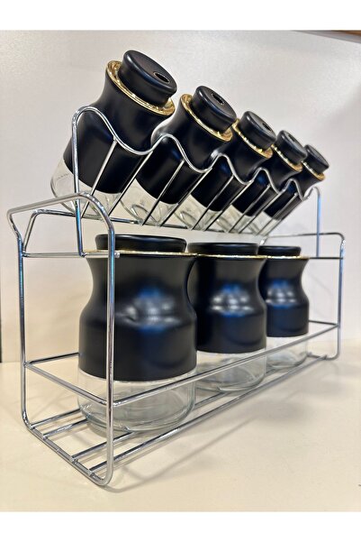 PLUS HOME BAHARAT VE KAVONOZ SETİ STANTLI SİYAH ALTIN