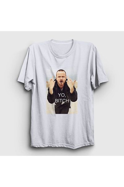 Presmono Μπλουζάκι Unisex White Yo Bitch Jesse Pinkman Breaking Bad 313191 ττ