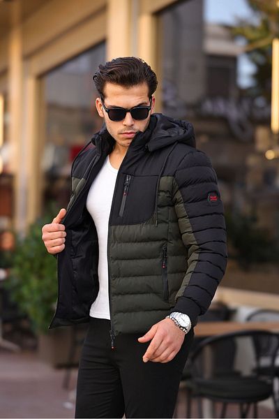 KOCCİ BUTİK Winter Water-Proof and Cold-Proof Removable Hooded Men's Coat with Pocket