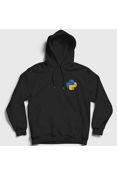 Presmono Φούτερ με κουκούλα Unisex Black Logo Python Developer Software 336462 ττ