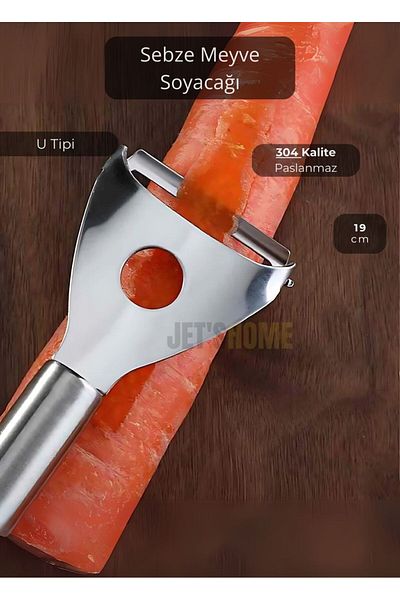 Jet's Home Vegetable Peeler Stainless Fruit Peeler U Type Peeler Steel 19 cm