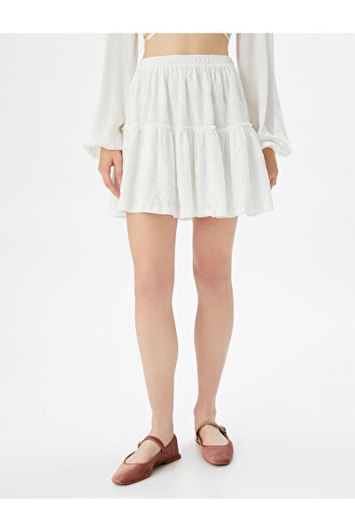 Koton Fustă mini Scallop cu Volant și Talie elastică