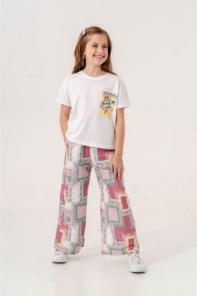 diamondstar 5-12 Years Girl's Crew Neck Printed Set