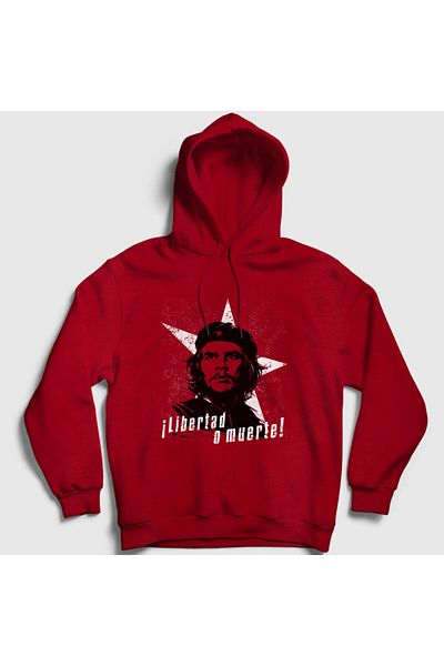 Presmono Унисекс червен суичър с качулка Libertad O Muerte Che Guevara 315721tt