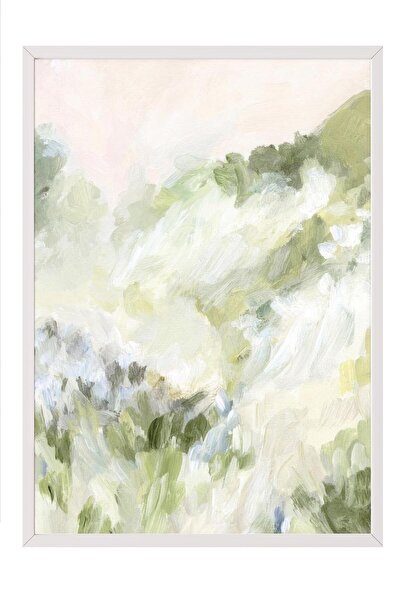 Postifull Abstract Spring Landscape Framed Painting, Vertical Wall Painting Comfort Series No:108544