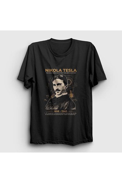 Presmono Μπλουζάκι Unisex Black Inventor Scientist Nikola Tesla 335063 ττ