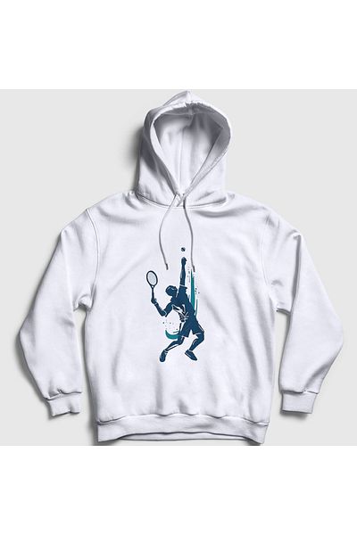 Presmono Φούτερ με κουκούλα Unisex White Serve Sports Tennis Tennis 339150 ττ