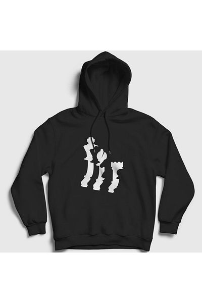 Presmono Φούτερ Unisex Black Pieces Chess Chess Hooded 338011 ττ