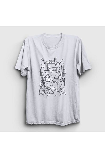 Presmono Μπλουζάκι Unisex White Cats Everywhere Cat 317140 ττ