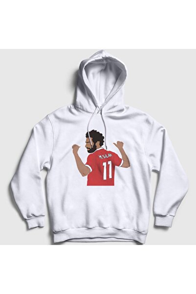 Presmono Унісекс Білий 11 Футбол Мохамед Мухаммед Салах Світшот з капюшоном 3...