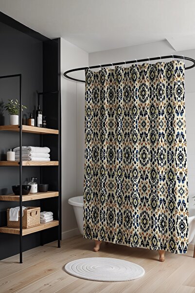 EVPANYA Banyo Perdesi, Nazar Desenli Desenli Duş Perdesi, Küvet Perdesi 175x200cm