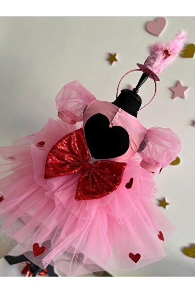 NA ADDESIGN Bebek Kız İçin Sevgililer Günü Kıyafeti - Kız Çocuklar İçin İlk Kalp Doğum Günü Elbisesi