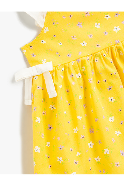 Koton Elbise Çiçekli Askılı Fırfırlı Pamuklu