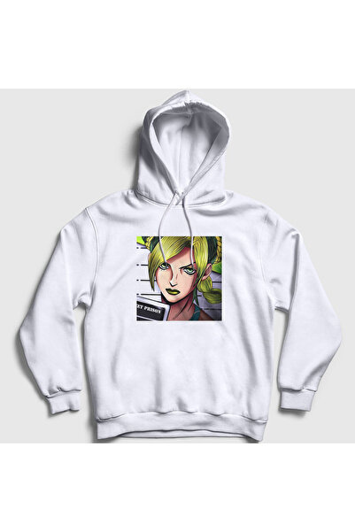 Presmono Unisex Λευκό Jolyne Cujoh Anime Jojo φούτερ με κουκούλα 321617 ττ