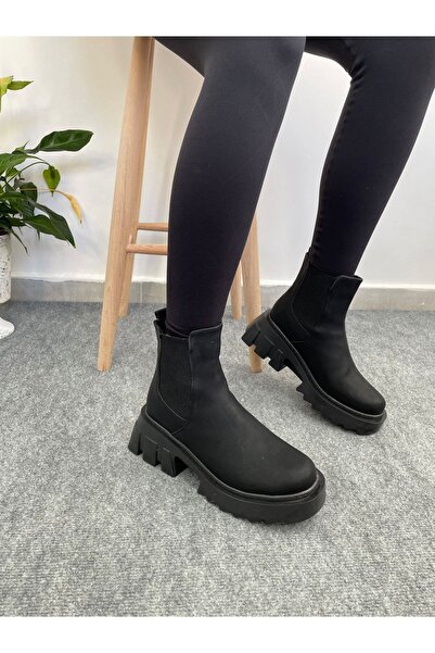 stilfest Чорні шкіряні водостійкі без шнурків на гумовій підошві зручні жіноч...