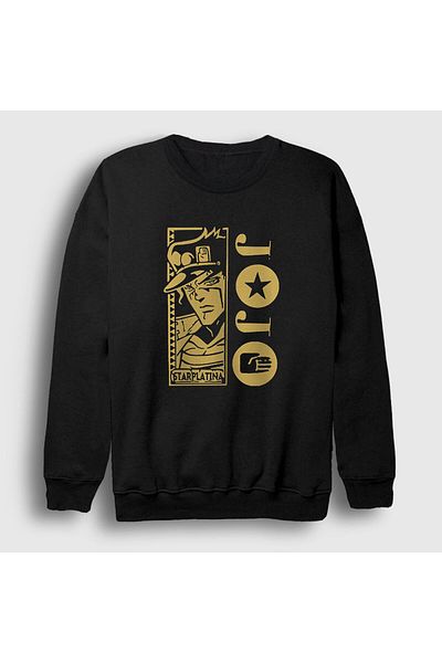 Presmono Unisex Μαύρο φούτερ Jotaro Kujo V3 Anime Jojo 322441 ττ