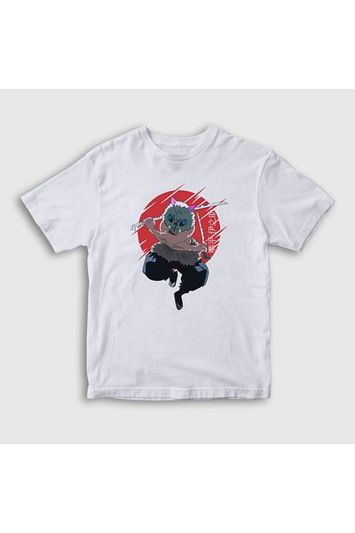 Presmono Tricou alb pentru copii Inosuke Hashibira Anime Demon Slayer Kimetsu No Yaiba308421tt