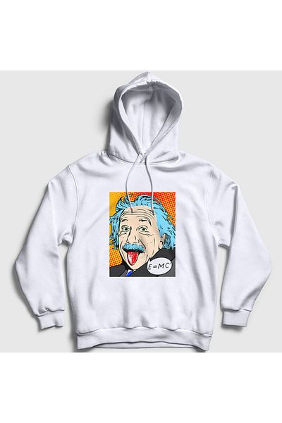 Presmono Φούτερ με κουκούλα Unisex White Pop Art Scientist Albert Einstein 338147 ττ