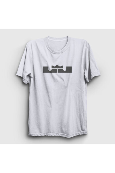 Presmono Unisex beli logo Lebron James košarkaška lopta T-shirt 296818tt