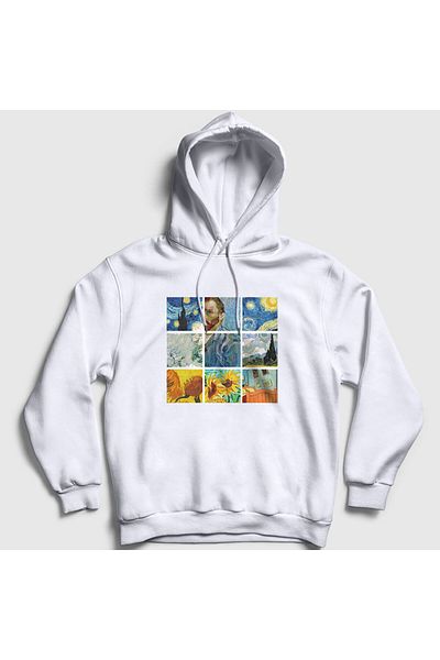 Presmono Φούτερ με κουκούλα Unisex White Art Painter Vincent Van Gogh 303077 ττ