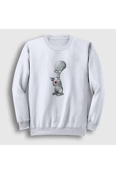Presmono Unisex White Alien Τηλεοπτική σειρά Roger Smith Φούτερ American Dad 299247 ττ