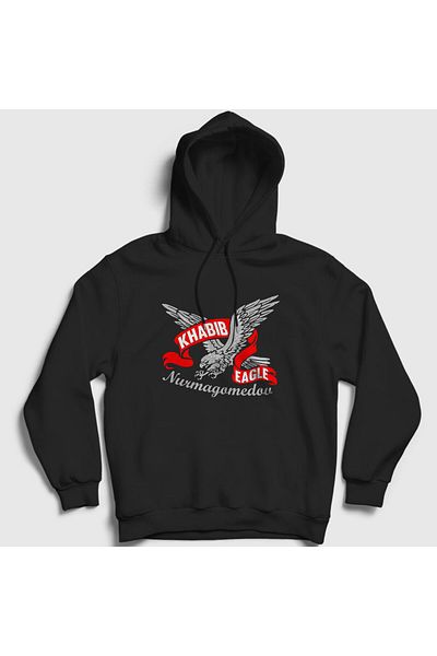 Presmono Унисекс суитшърт с качулка Black Eagle UFC Khabib Nurmagomedov 310707tt