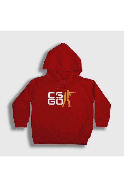 Presmono Унисекс детски суитшърт с качулка и червено лого на играта Counter Strike Cs Go 323532tt