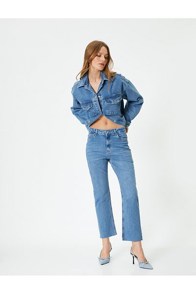 Koton Short Flared Jeans - Crop Kick Flare Jeans