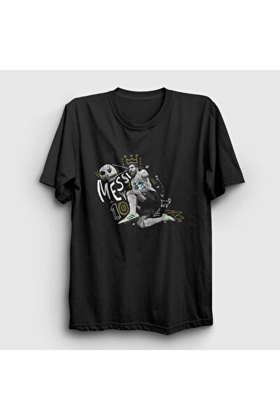 Presmono Unisex crna 10 Argentina fudbalska lopta Lionel Messi T-shirt 313549tt