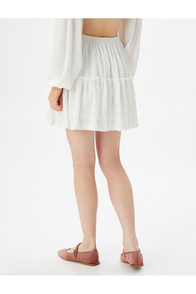 Koton Fustă mini Scallop cu Volant și Talie elastică