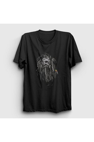 Presmono Μπλουζάκι Unisex Μαύρο Rasta V2 Lion Lion 305870 ττ